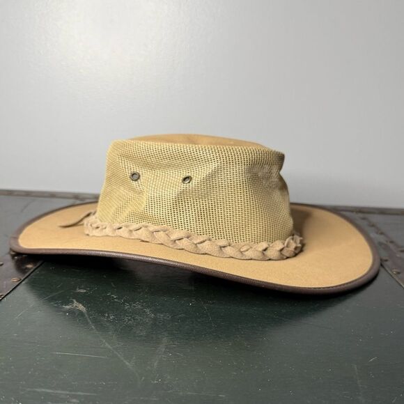 Barmah Canvas Cooler Vented Mesh Collapsible Hat Medium Size - Picture 1 of 6
